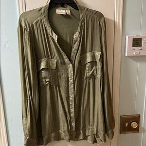 Chico's Olive Green Button Down Shirt